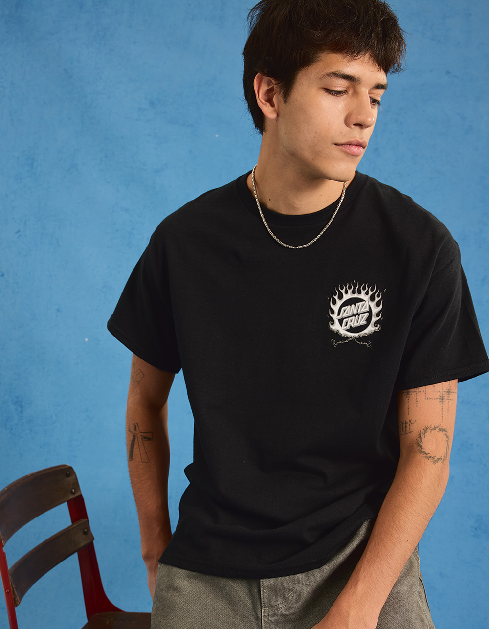 SANTA CRUZ Forging Dot Mens Tee - BLACK