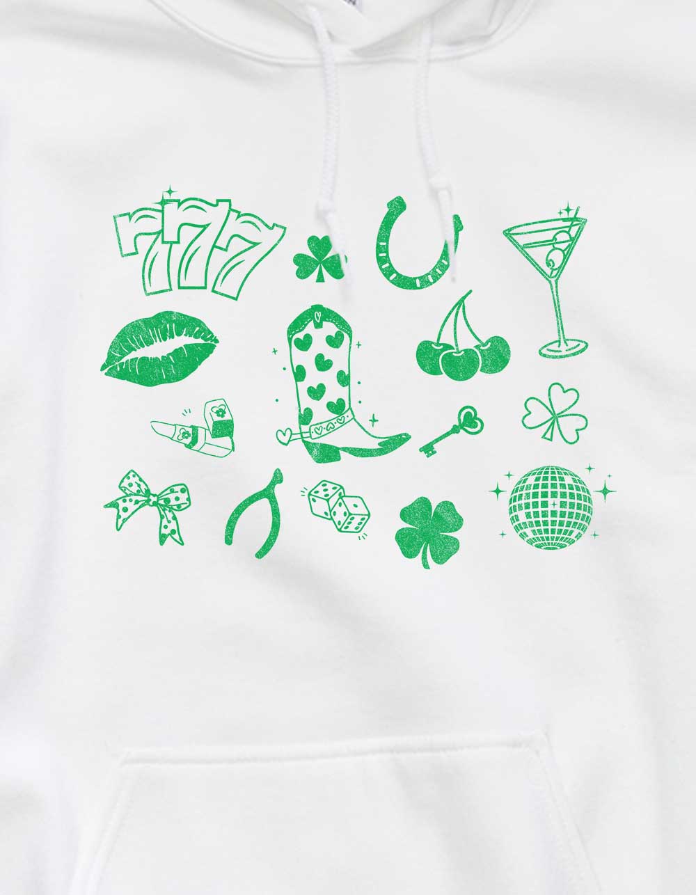 LUCK Charms Collage Unisex Hoodie - WHITE