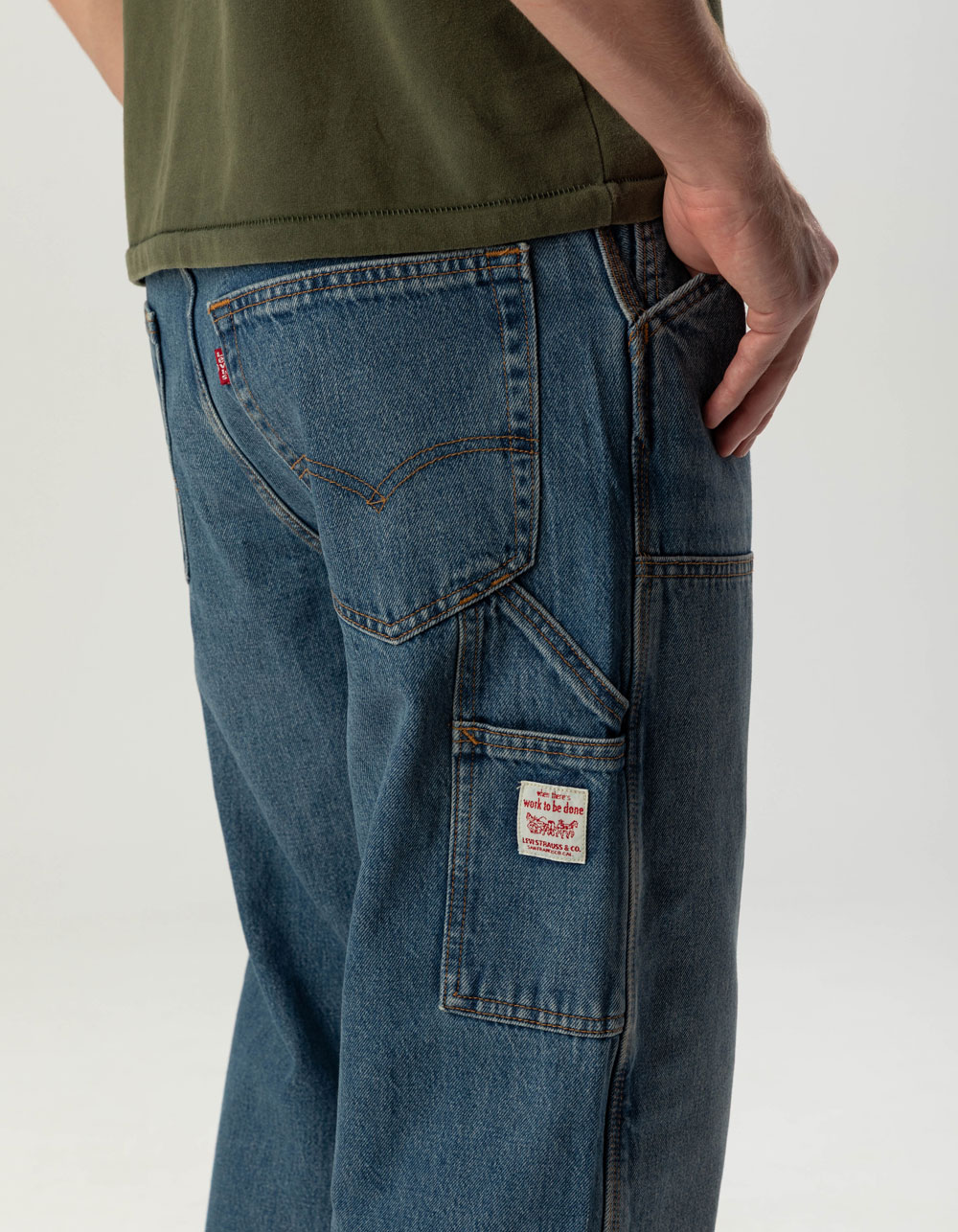 LEVI'S 568 Mens Loose Straight Double-Knee Carpenter Jeans - Detroit WASH LIGHT