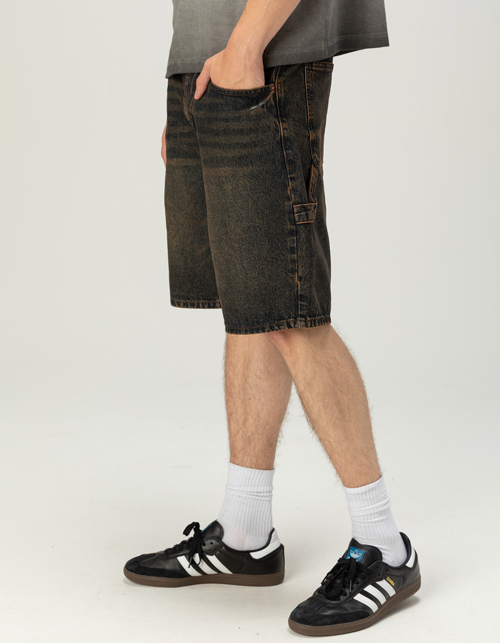 RSQ Mens Loose Carpenter Jorts - RUST