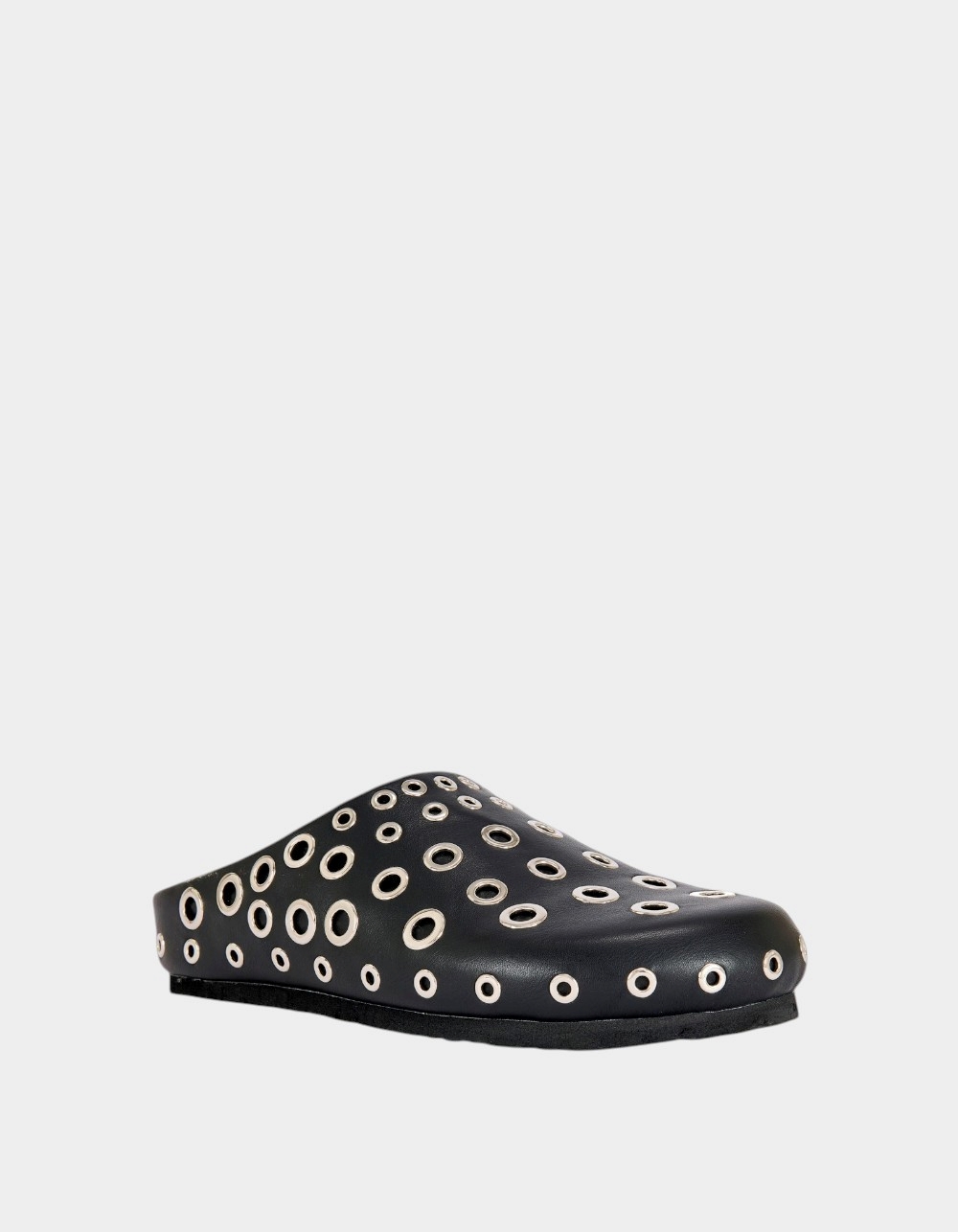 AZALEA WANG Marsha Grommet Womens Mules - BLACK