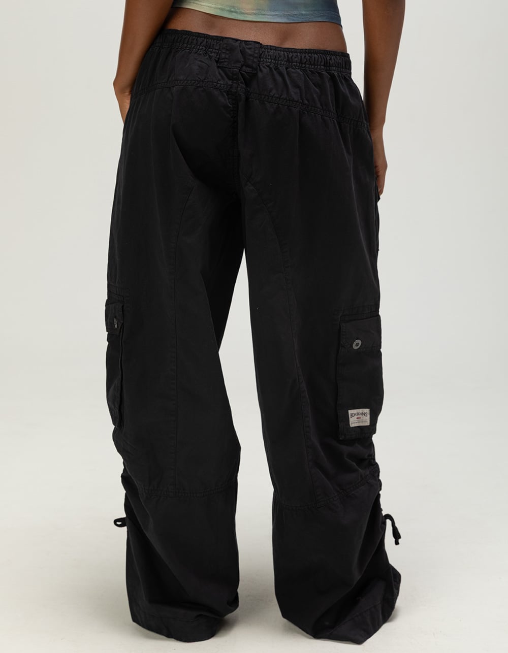 BDG Urban Outfitters Diego Womens Low Rise Oversized Cargo Pants - BLACK