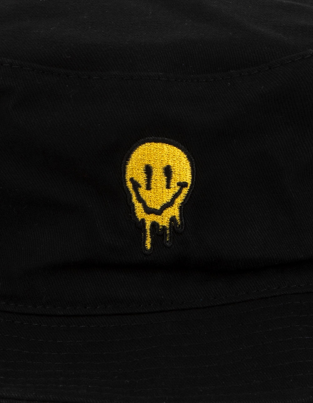 Smiley Drip Black Bucket Hat - BLACK 
