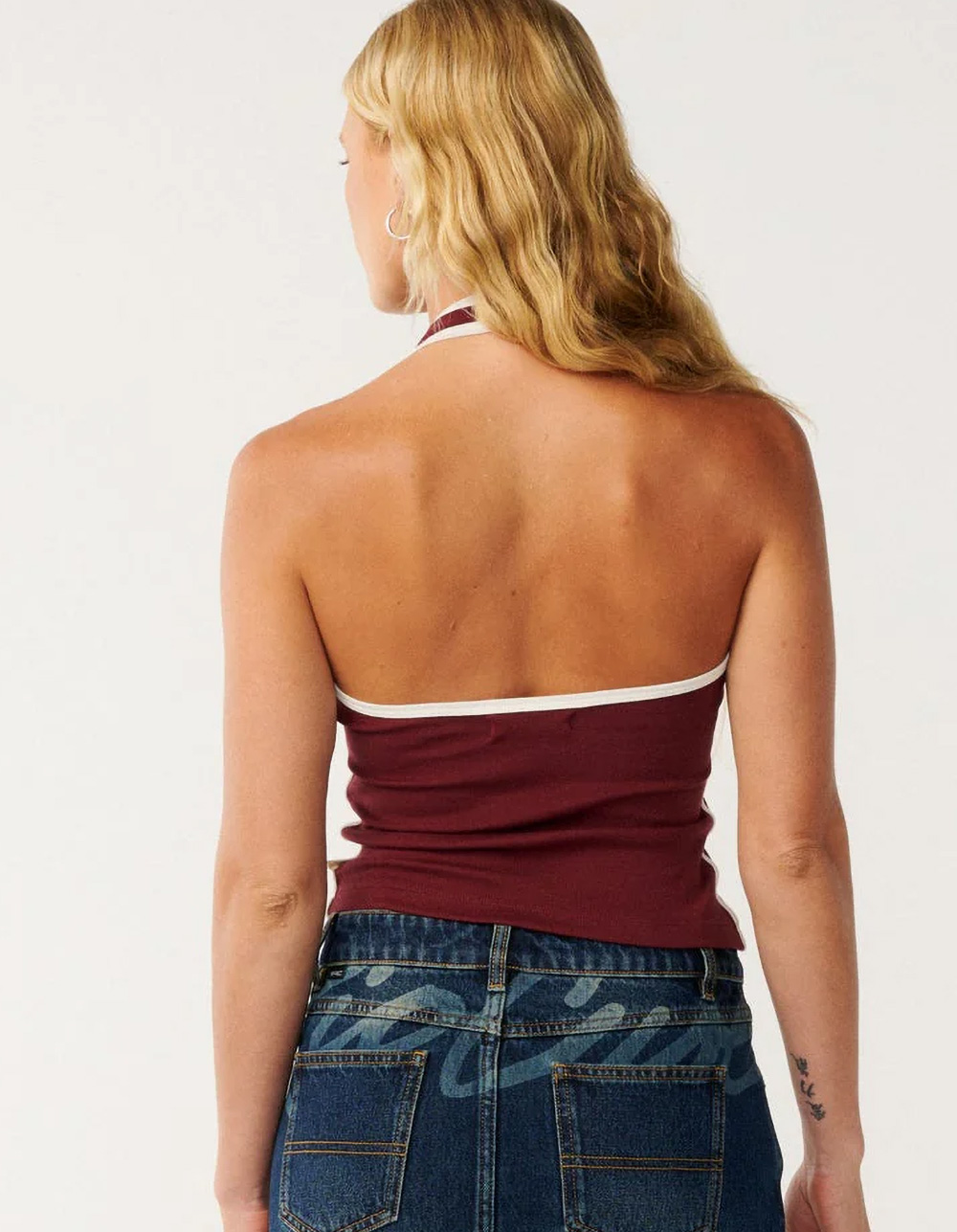 RIP CURL Samba Womens Fitted Halter Top - BURGUNDY