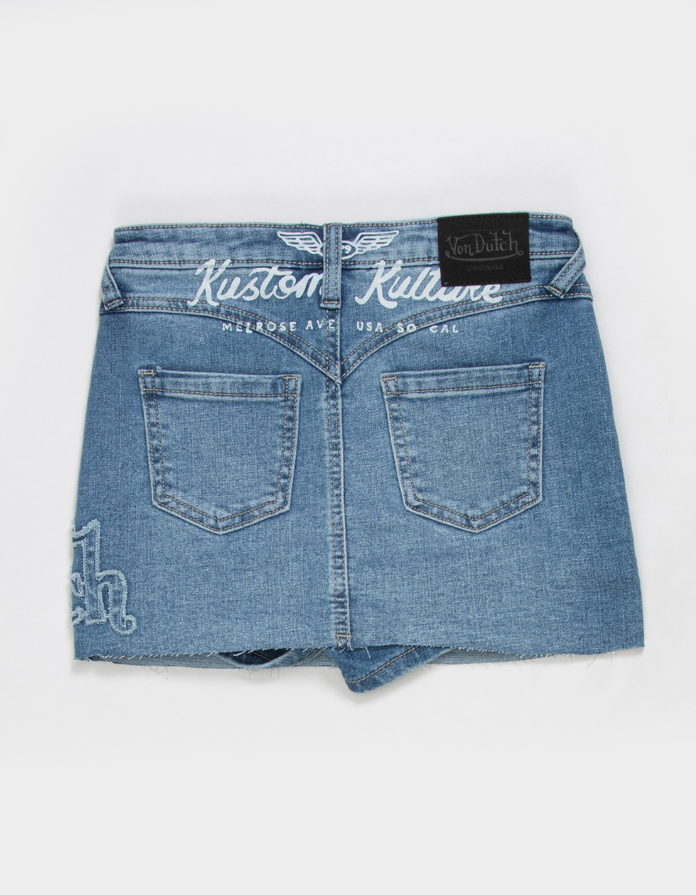 VON DUTCH Girls Denim Skort - MEDIUM WASH