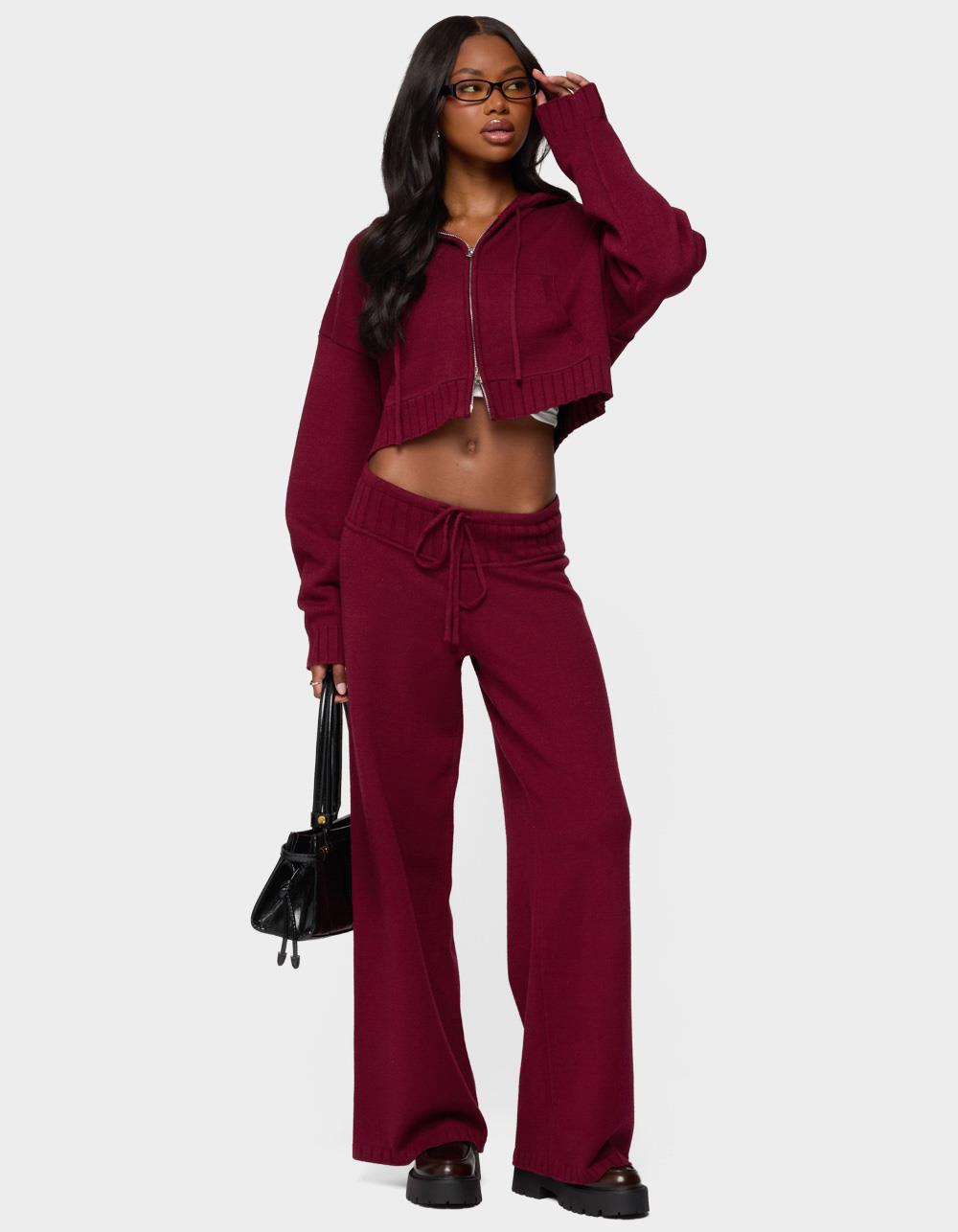 EDIKTED Russell Straight Leg Knit Pants