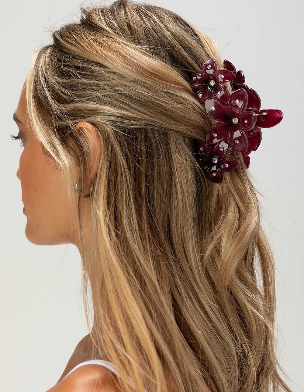 FULL TILT Rhinestone Hibiscus Claw Clip