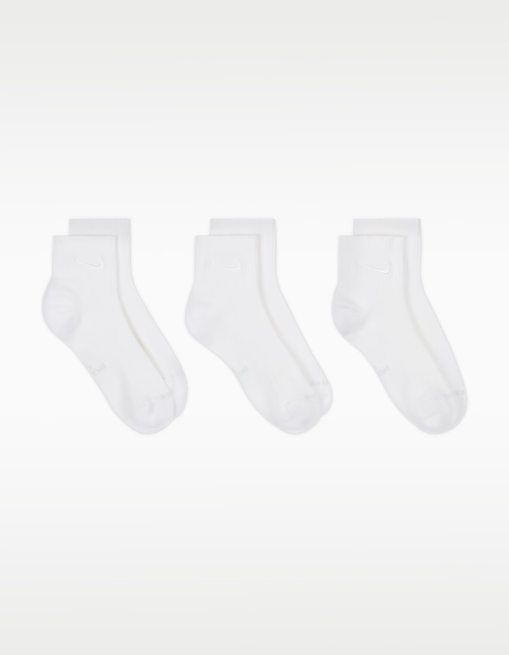 NIKE Everyday Elevated Embroidered Swoosh Womens Ankle Socks - WHITE