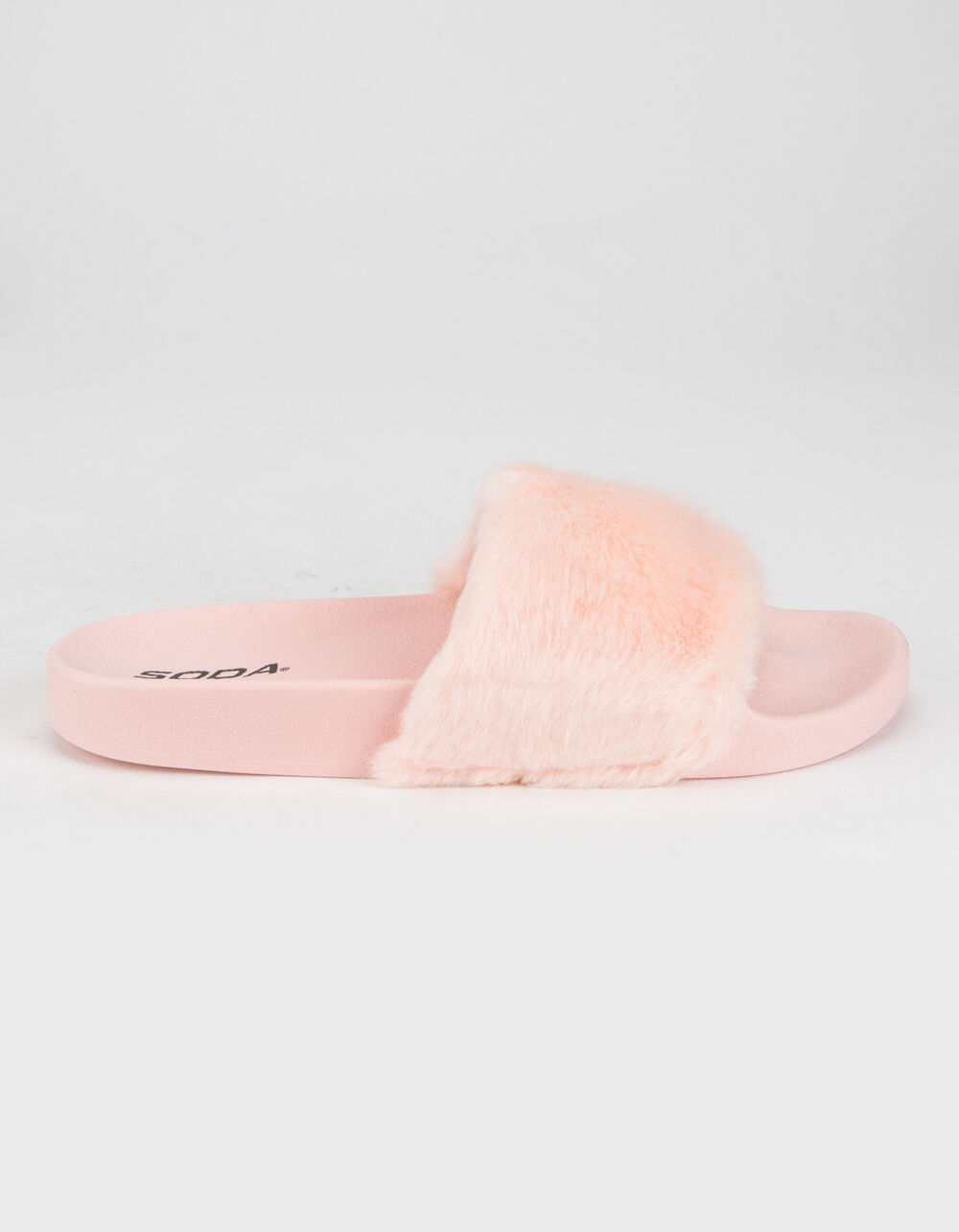 SODA Faux Fur Womens Pink Slide Sandals - PINK | Tillys