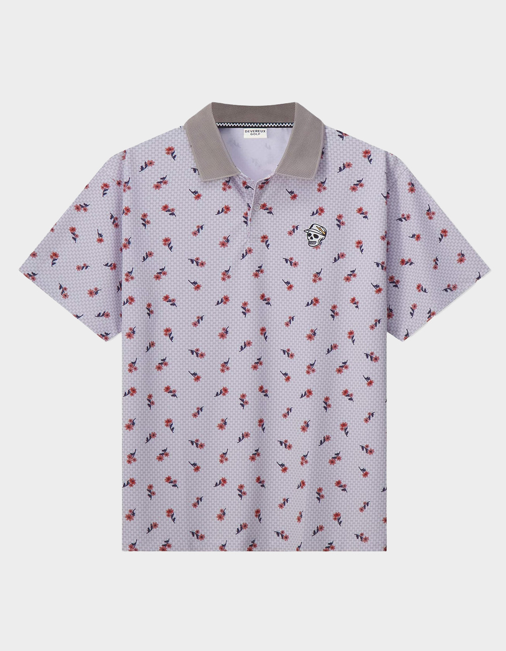 DEVEREUX GOLF El Bruno Mens Polo Shirt - WHITE/MULTI