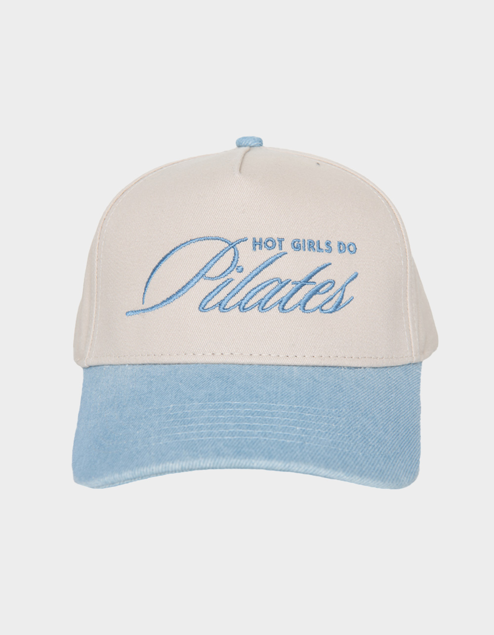 KATYDID Hot Girls Do Pilates Vintage Trucker Hat - LIGHT BLUE