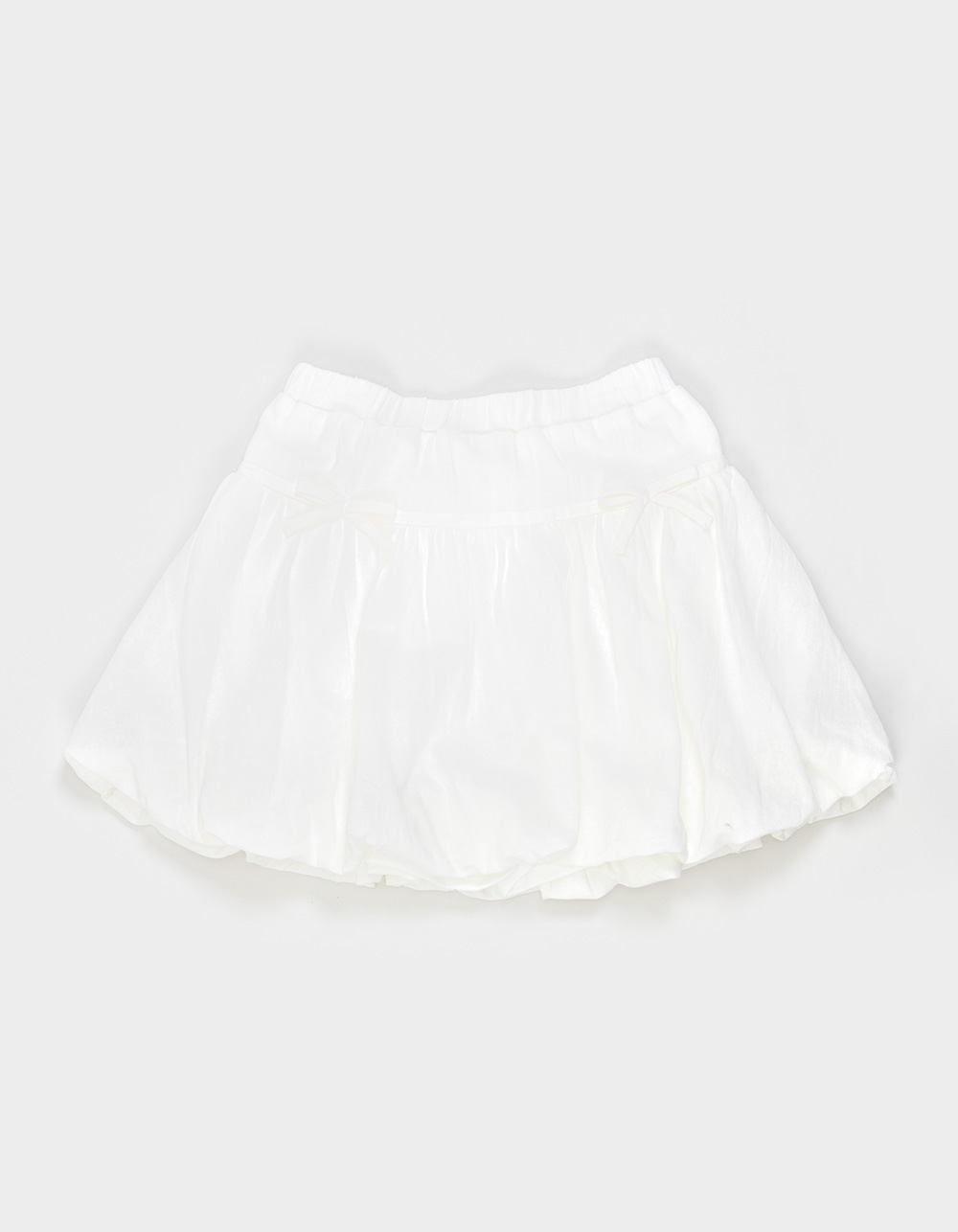 RSQ Girls Solid Bow Bubble Skort - WHITE