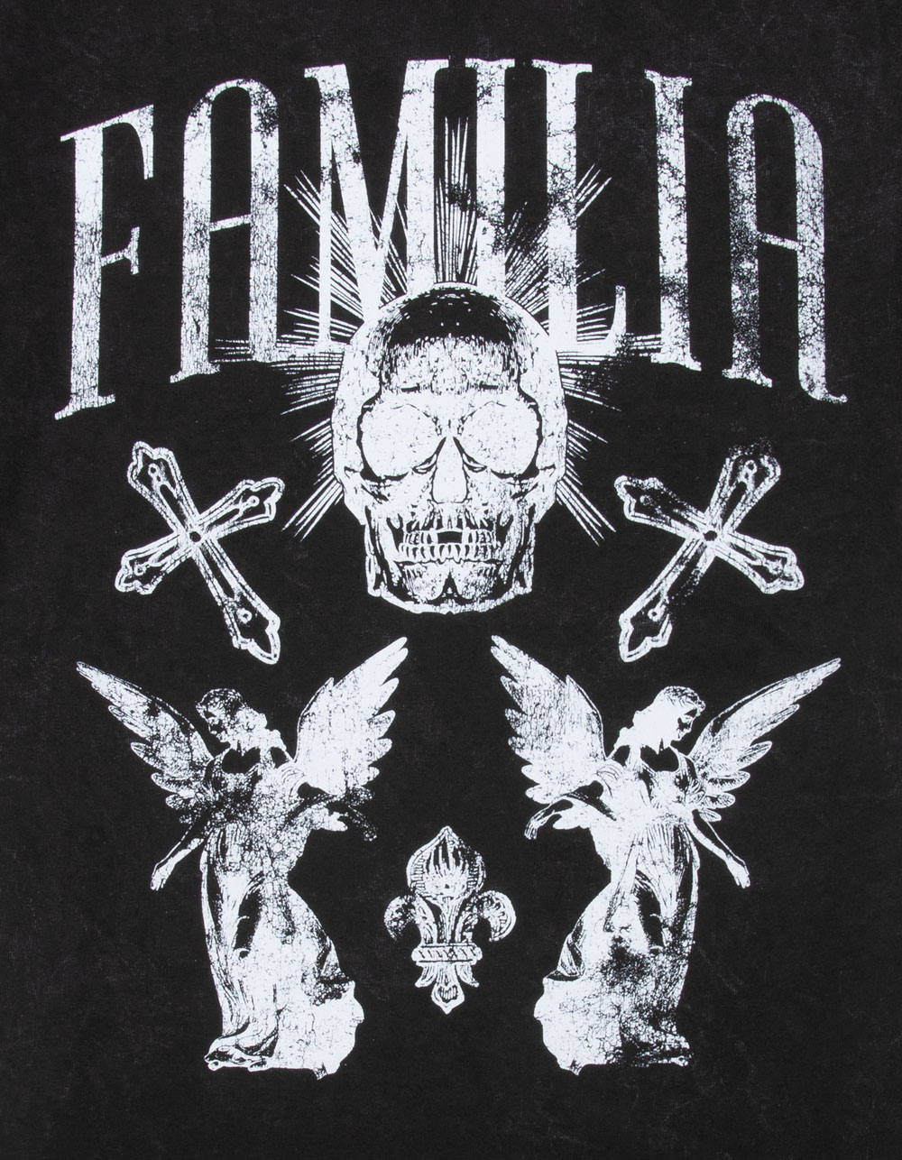 LA FAMILIA Angel Mens Tee - WASHED BLACK