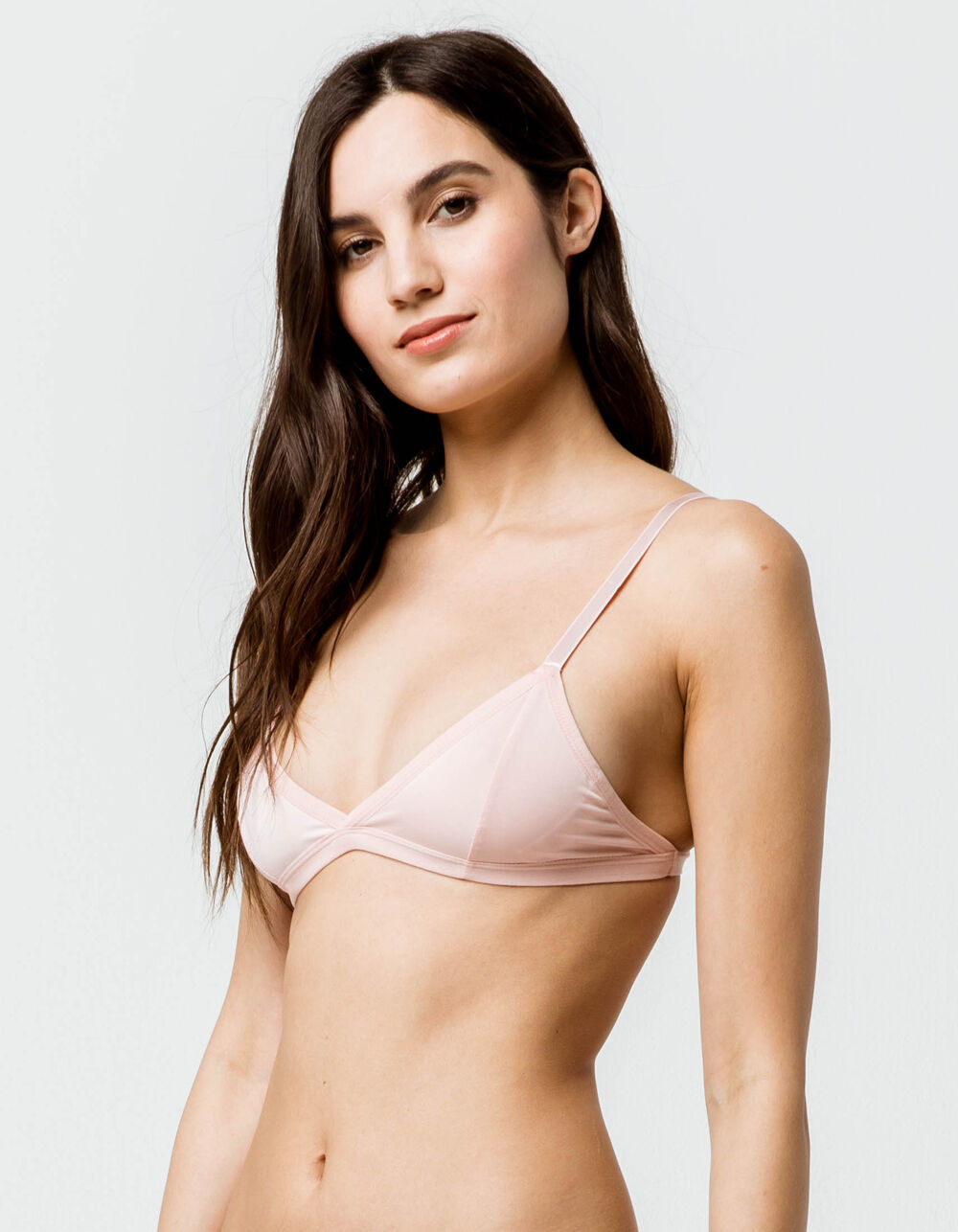 FRENCH AFFAIR Shiny Sateen Pink Bralette image number 0