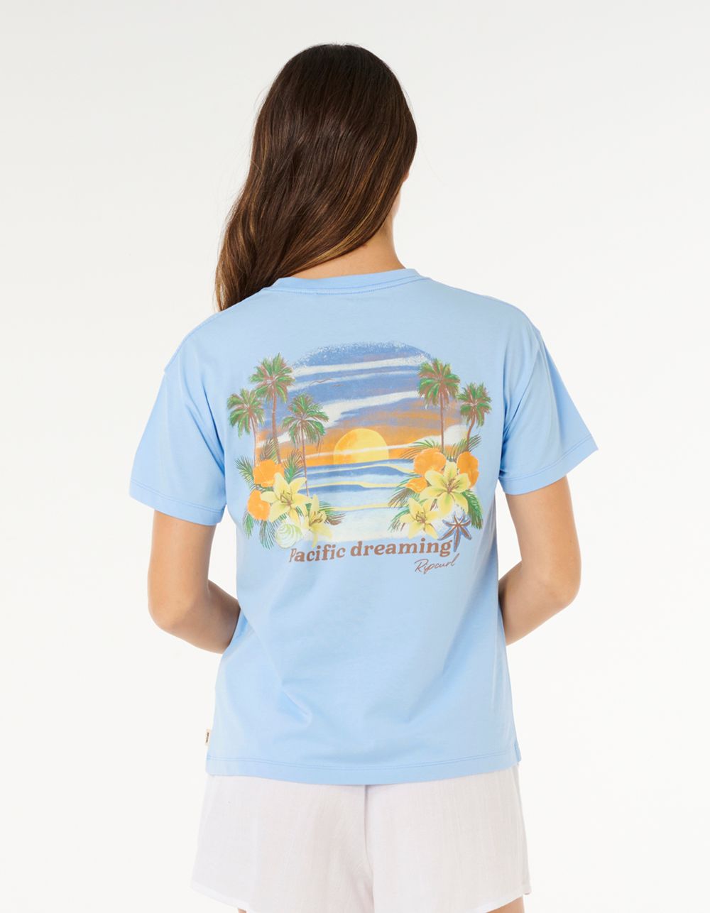 RIP CURL Poolside Relaxed Womens Tee - LIGHT BLUE