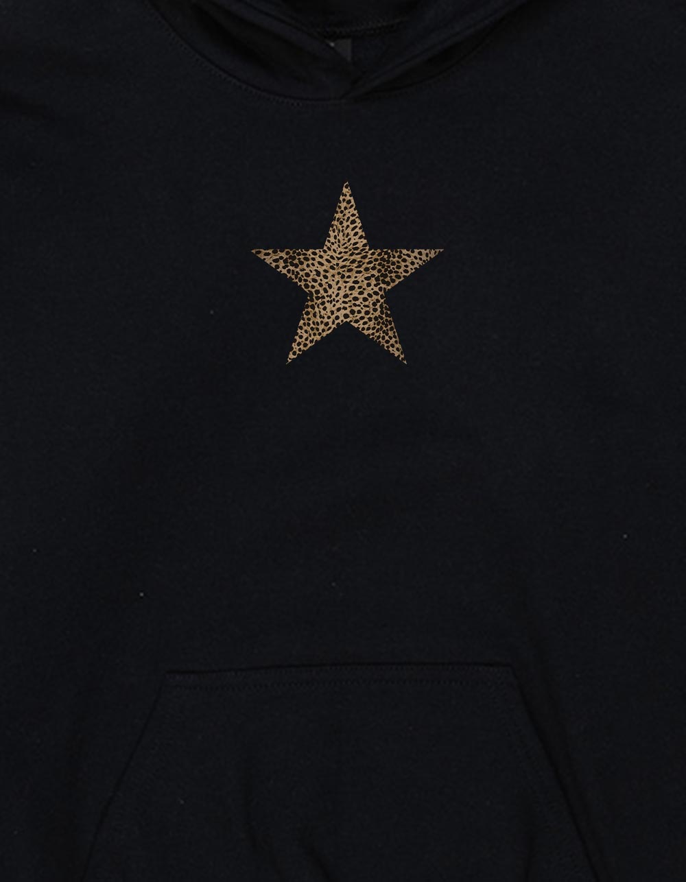 STAR Leopard Unisex Kids Hoodie - BLACK