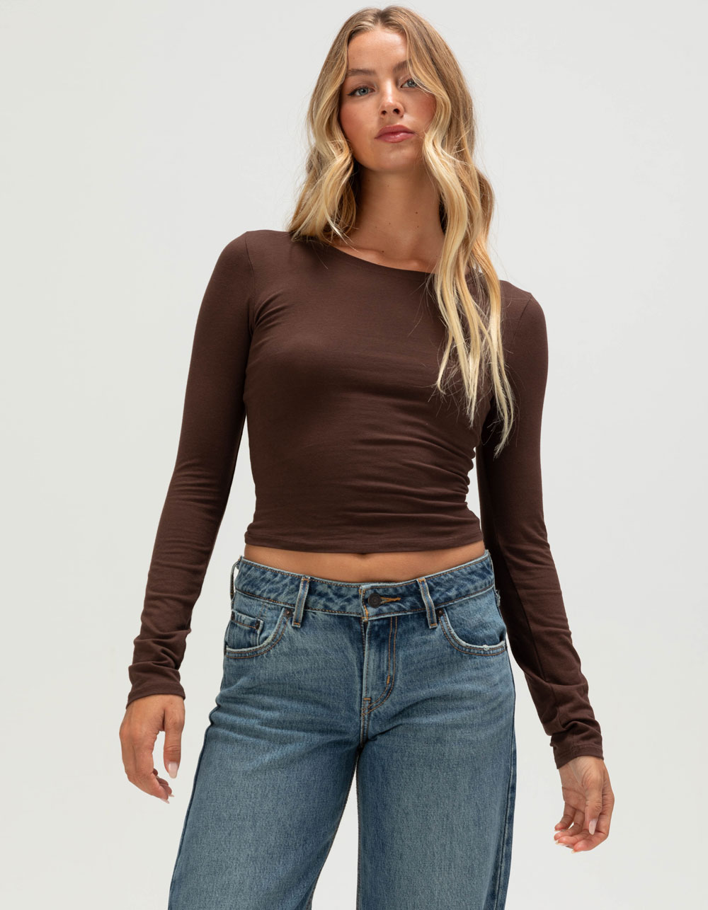 TILLYS Womens Long Sleeve Baby Tee