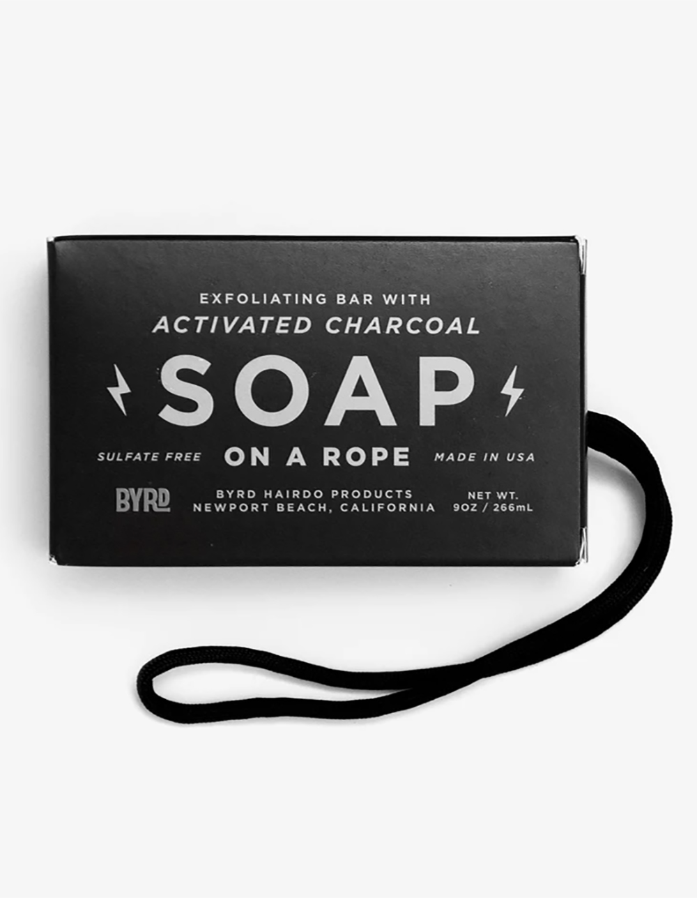 BYRD Activated Charcoal Soap On A Rope BLACK Tillys