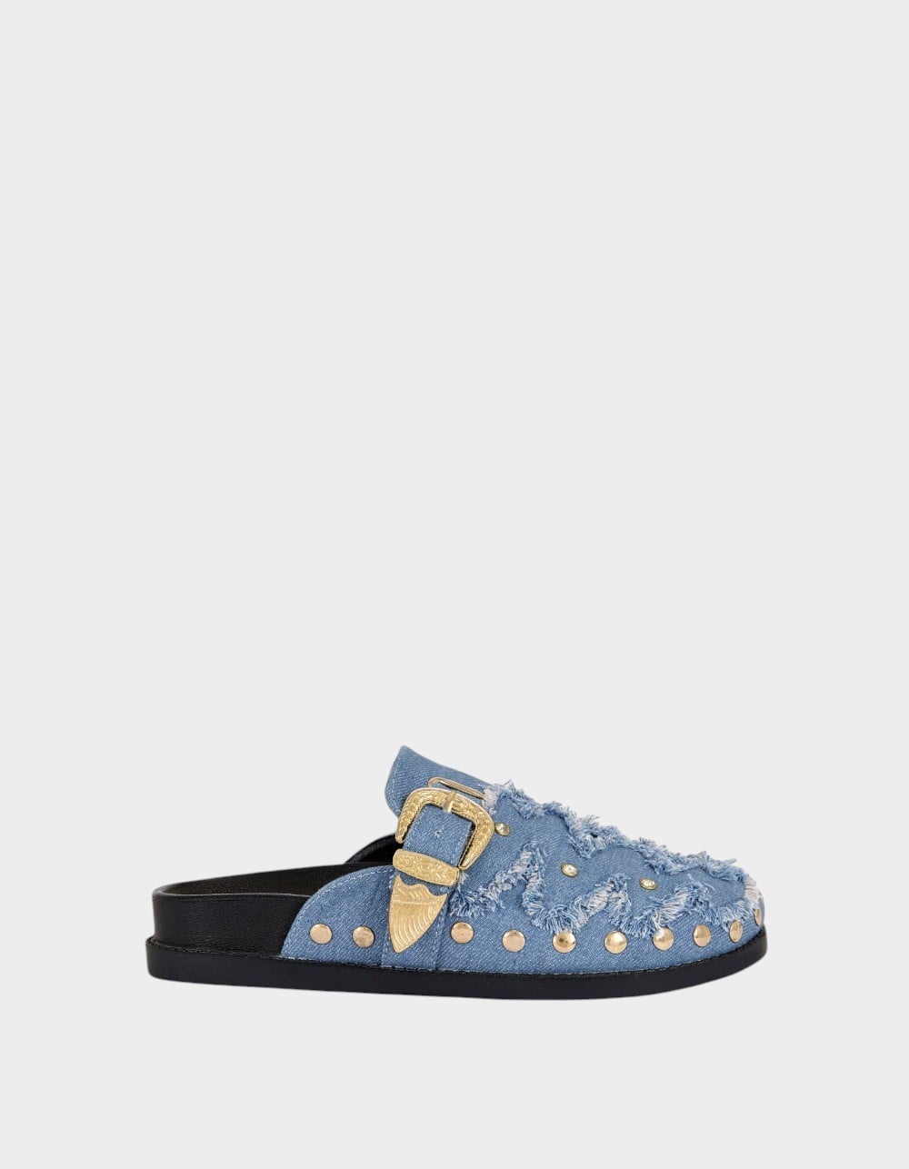 AZALEA WANG Zale Studded Womens Mules - BLUE