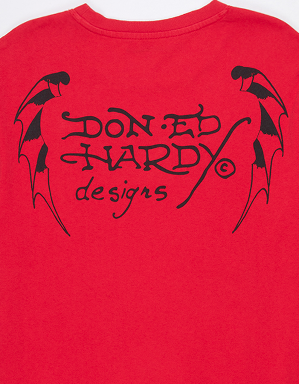 ED HARDY Skull Rose Mens Boxy Tee - RED