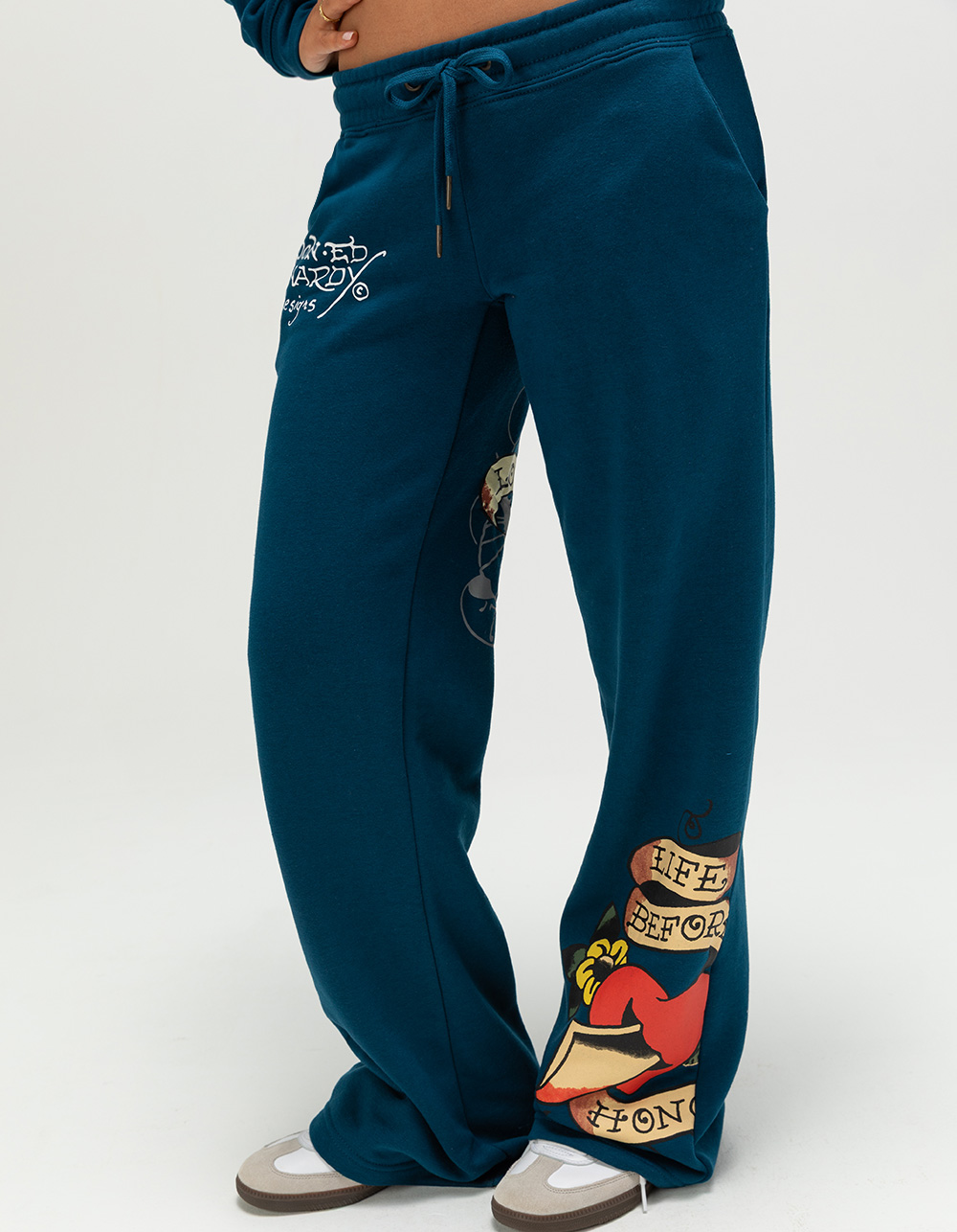 ED HARDY Love Kills Slow Womens Sweatpants - NAVY