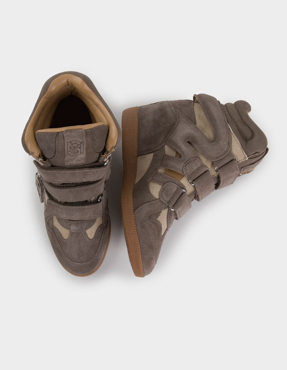 STEVE MADDEN Mavis Womens High Top Wedge Sneakers - TAUPE