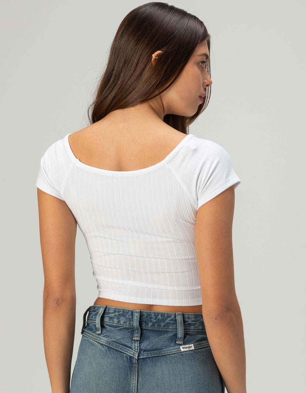 TILLYS Boat Neck Womens Tee - WHITE