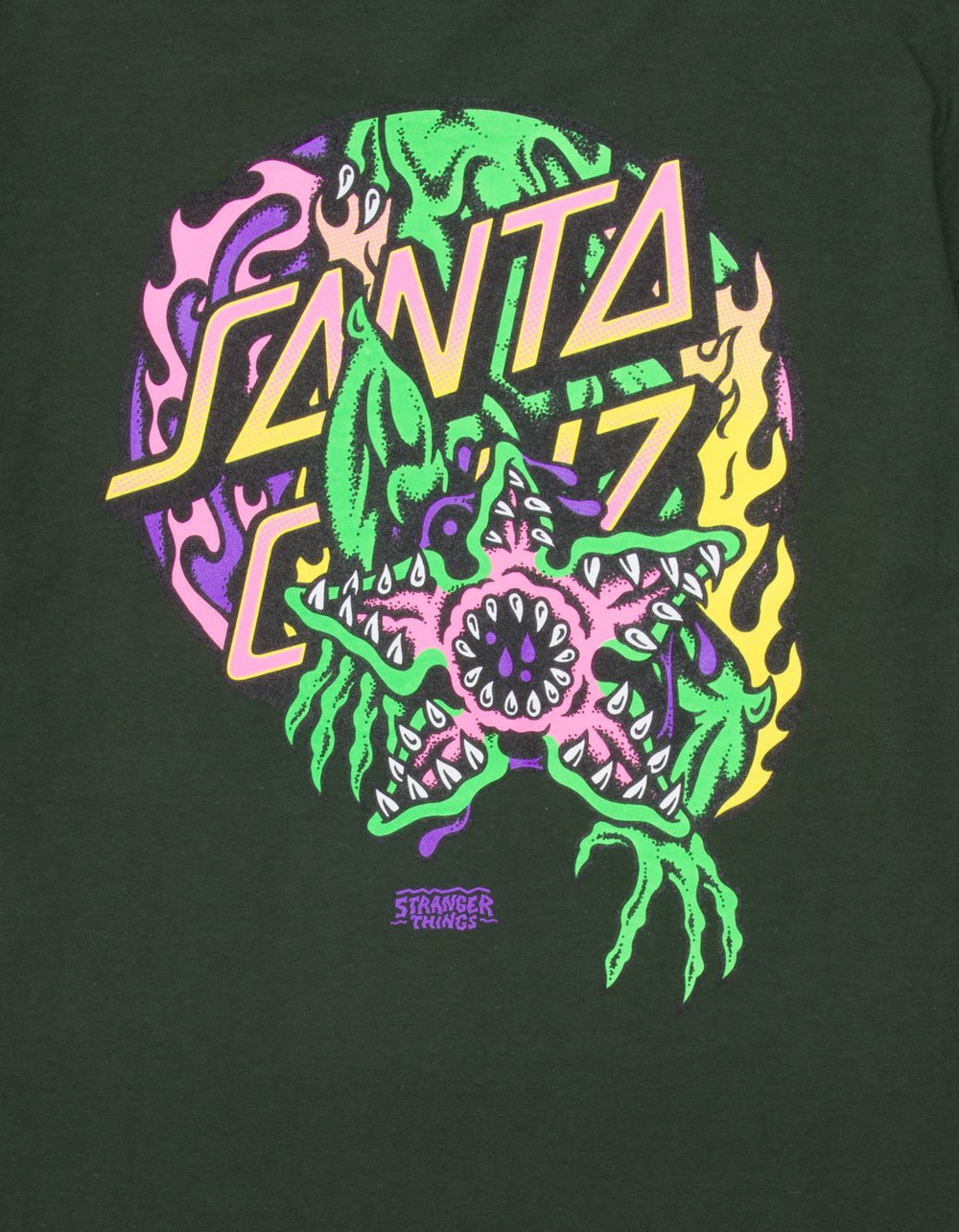 SANTA CRUZ x Stranger Things Demogorgon Mens Tee - FOREST