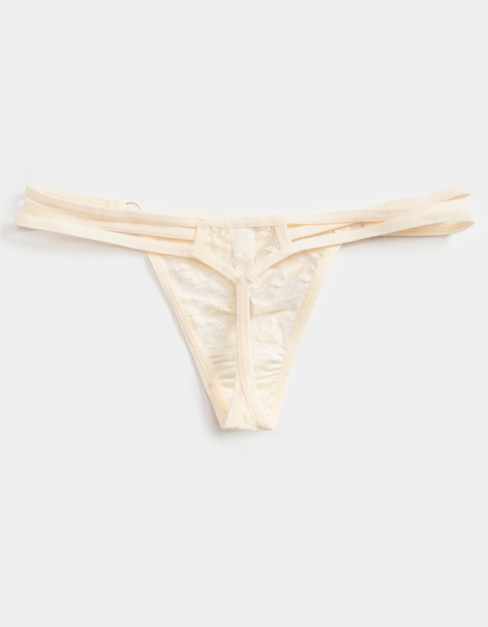 FULL TILT Strappy Side Lace Cream Thong CREAM Tillys