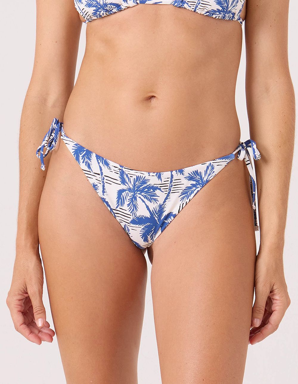ROXY Breezy Does It Tie Side Cheeky Bikini Bottoms - BLUE BLACK