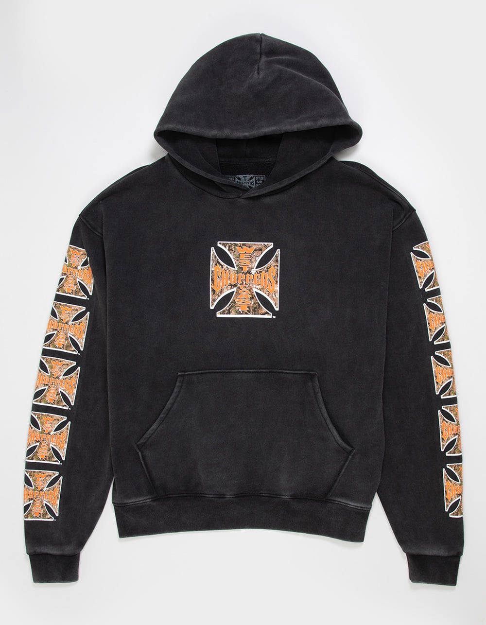 WEST COAST CHOPPERS Camo Fill Mens Hoodie - WASHED BLACK