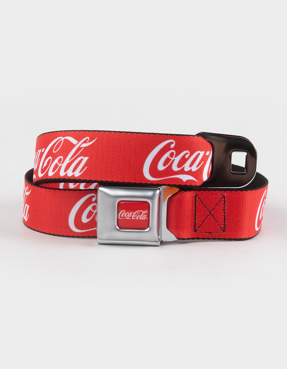BUCKLE-DOWN Coca-Cola Seatbelt Belt - RED/WHITE