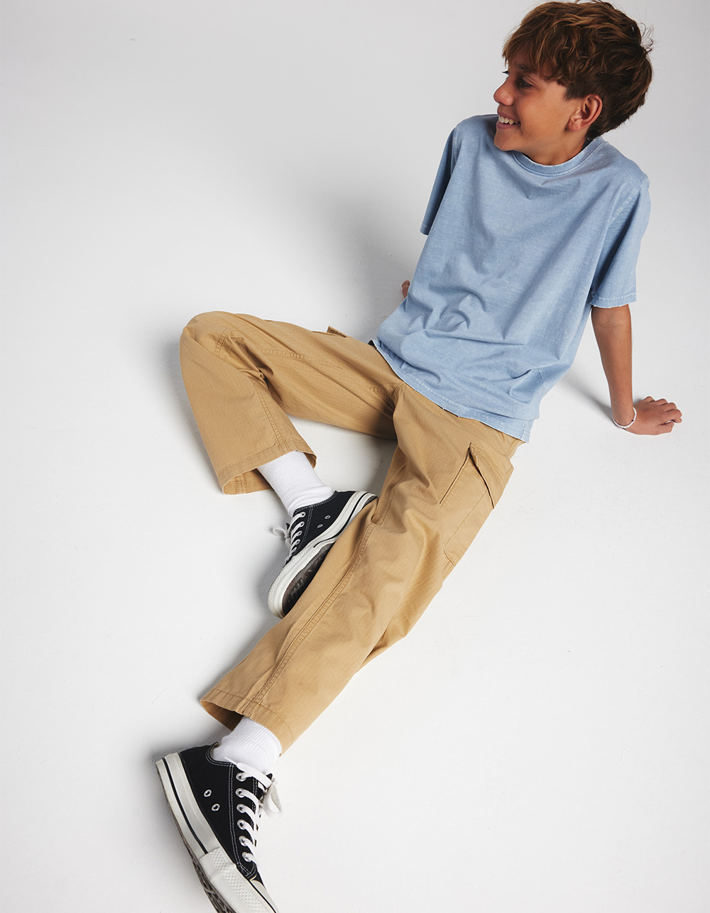 RSQ Boys Loose Cargo Ripstop Pants - TAN