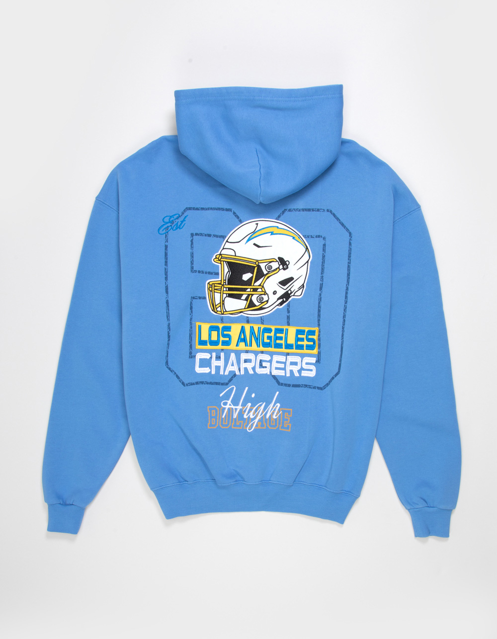 THE WILD COLLECTIVE Los Angeles Chargers Mens Zip-Up Hoodie - BLUE
