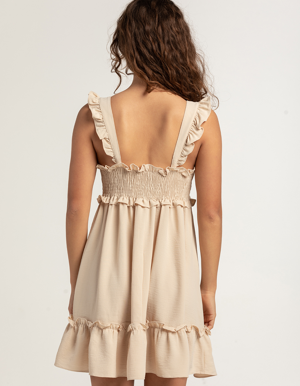 TIMING Flutter Womens Babydoll Dress TAN Tillys