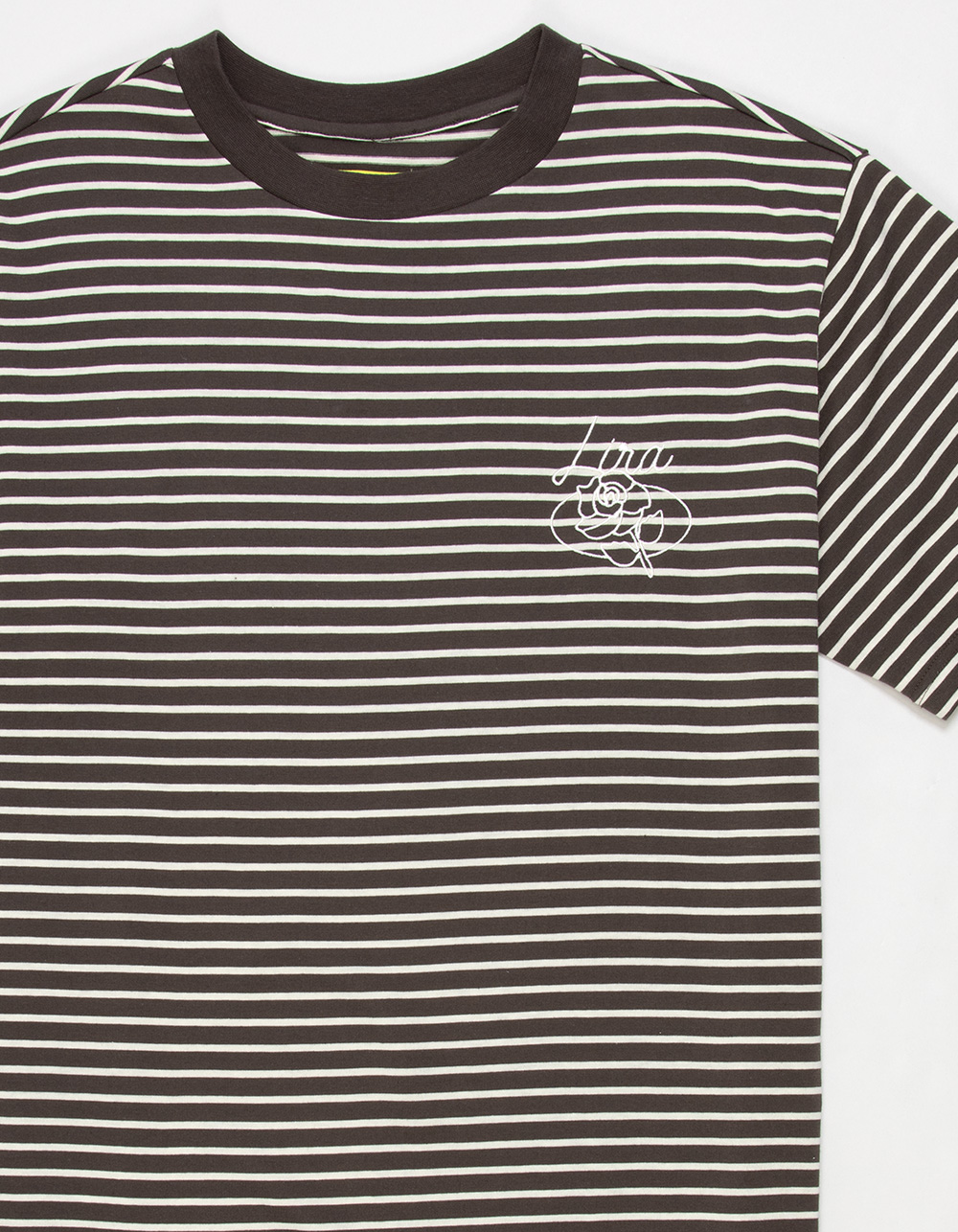 LIRA Mens Stripe Tee - BROWN/WHITE