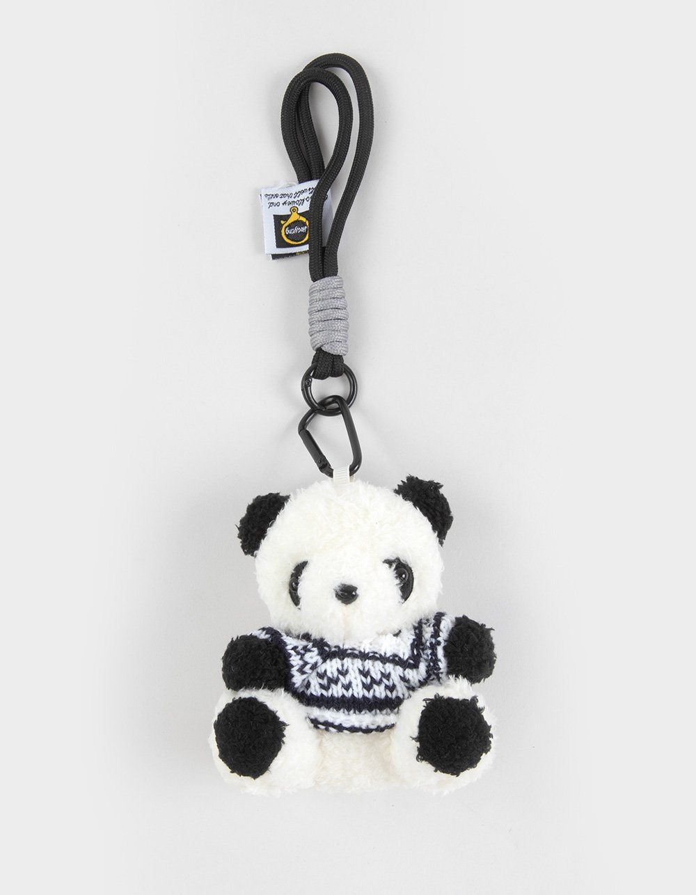 FULL TILT Panda Baer Sweater Plush Bag Charm - BLK/WHT