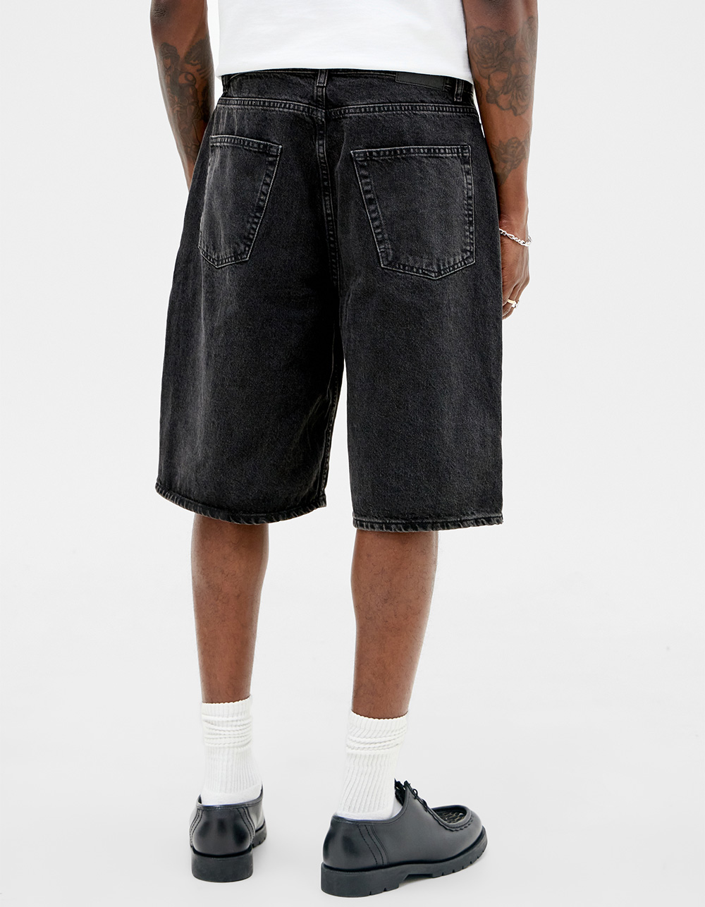 BDG Urban Outfitters Jack Mens Relaxed Wide Fit Shorts - BLACK