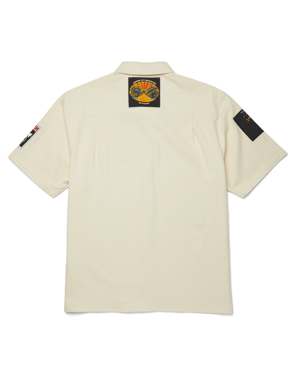 HUF x Stax Patches Mens Button Up Shirt  - Cream Combo