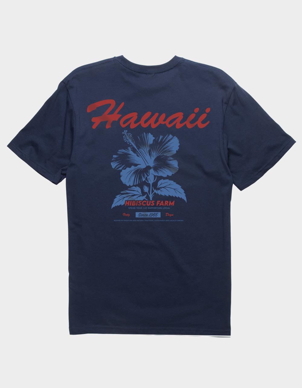 HAWAII Hibiscus Farm Unisex Tee - NAVY