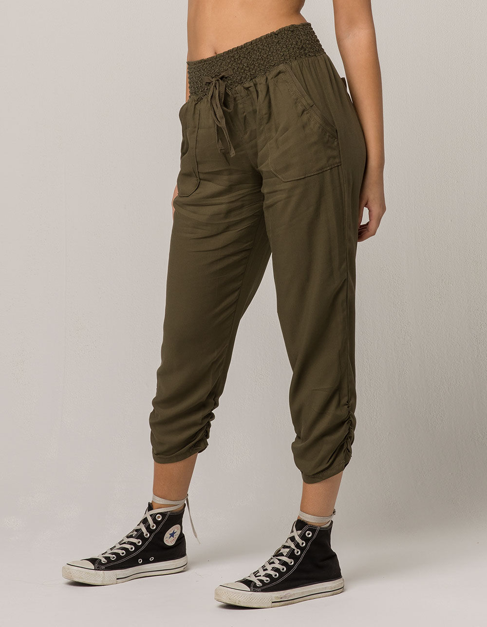 REWASH Smocked Womens Jogger Pants 