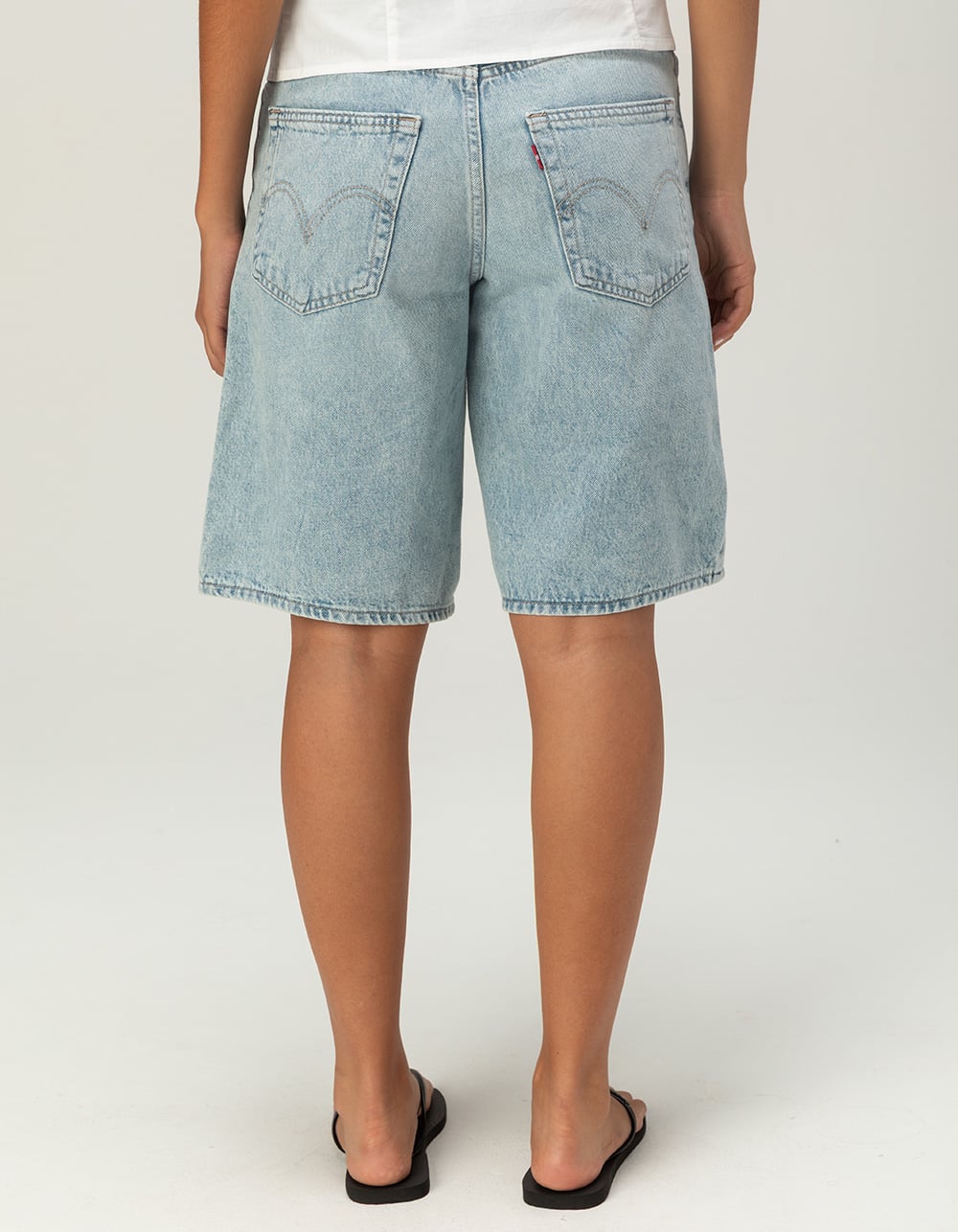 LEVI'S Womens Middy Jorts - Abraided Art LIGHT BLAST