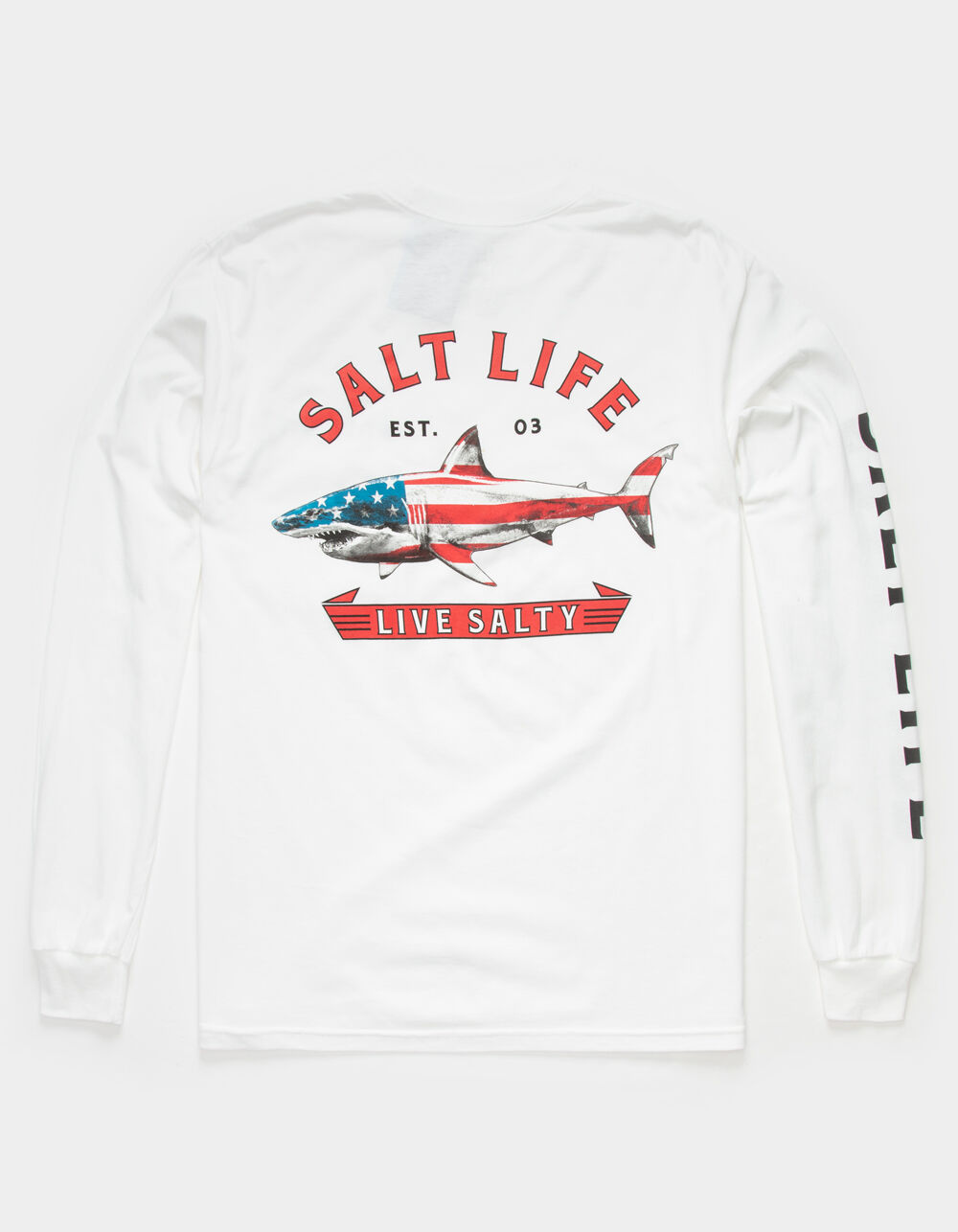 SALT LIFE Red, White & Bite Mens White T-Shirt - WHITE