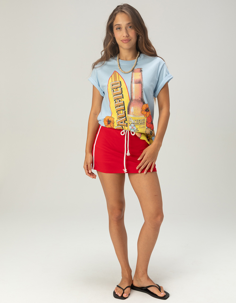 PACIFICO Womens Boyfriend Tee - LIGHT BLUE
