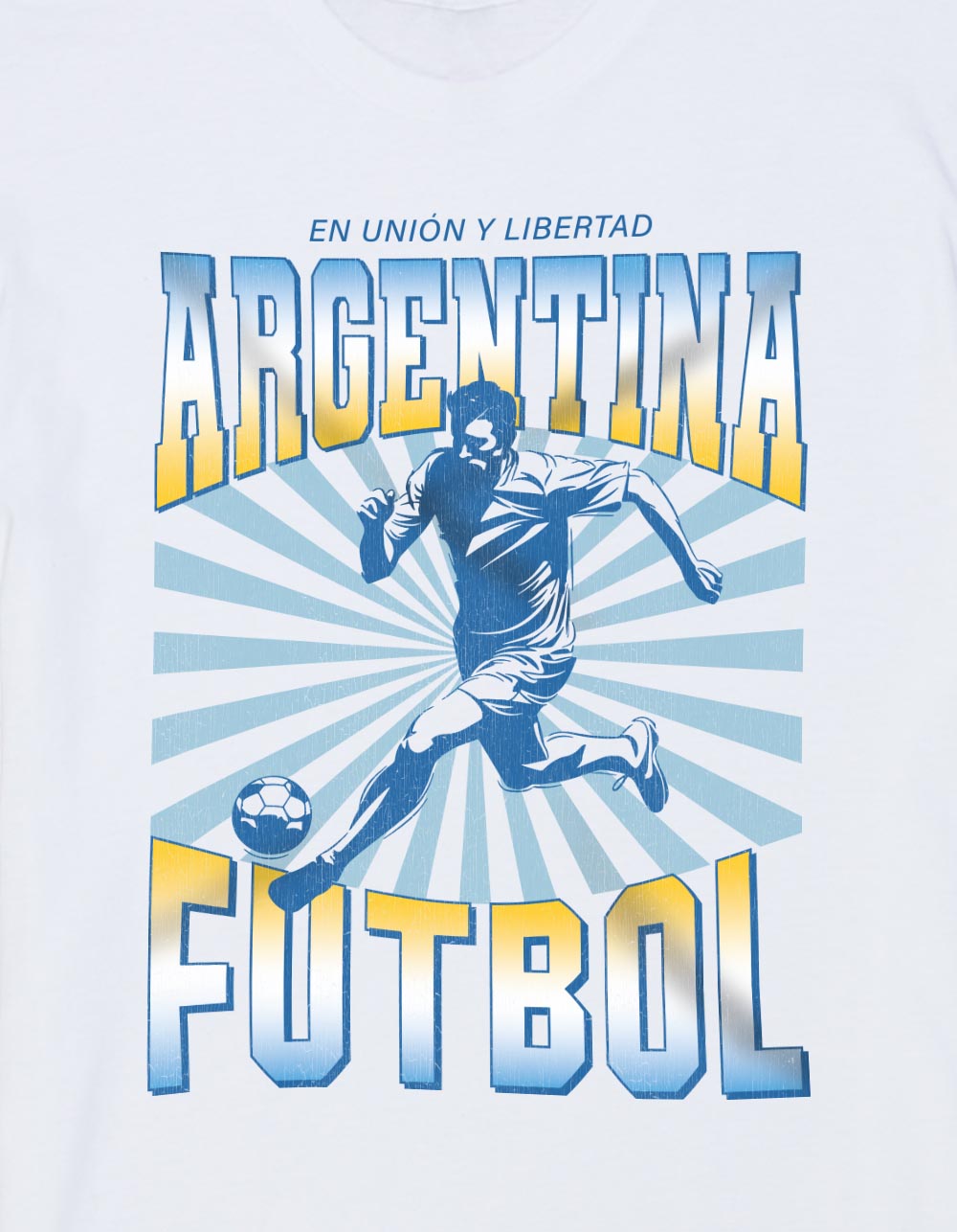 ARGENTINA Futbol Burst Unisex Tee - WHITE