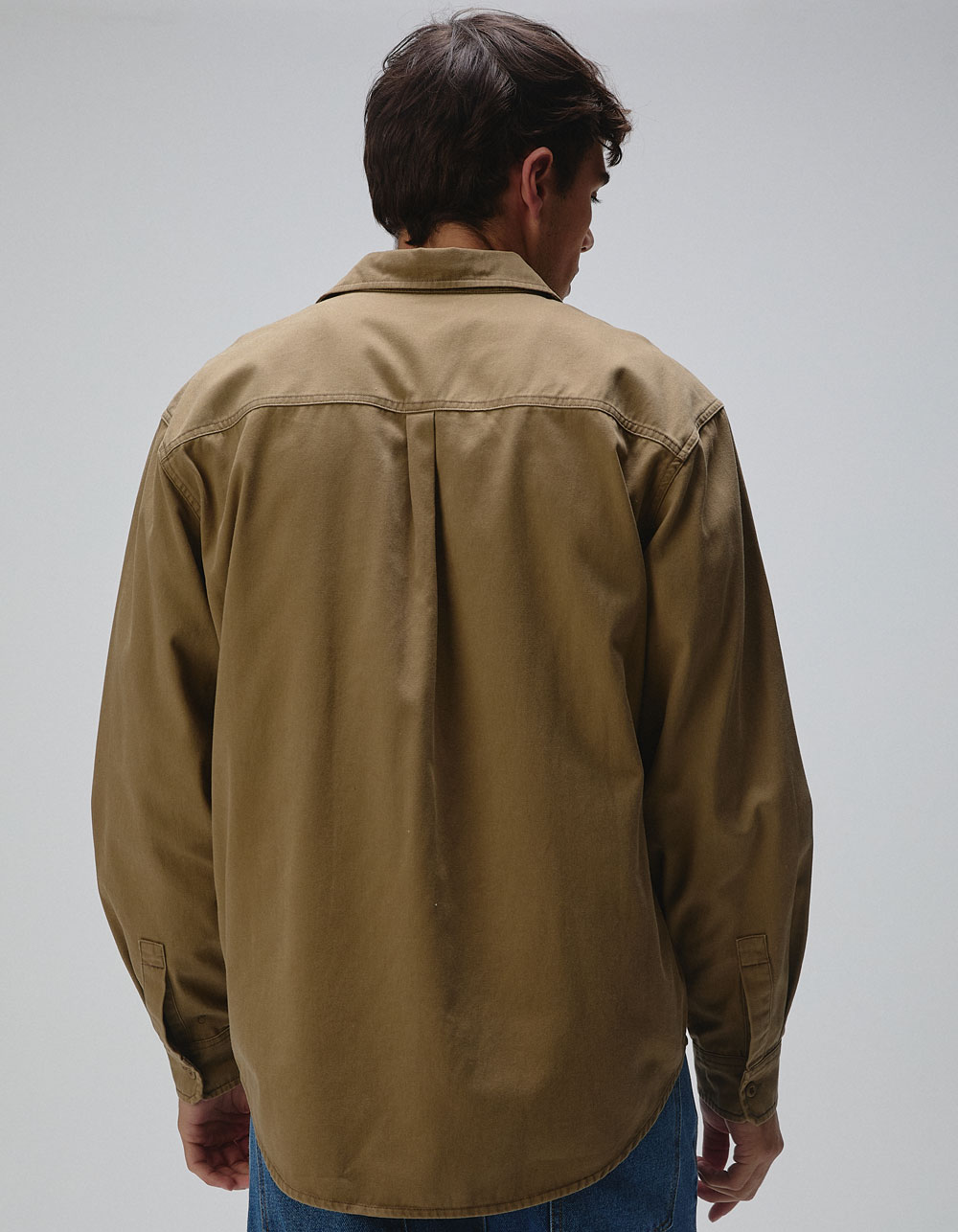 RSQ Mens Oversized Washed Twill Shirt - TAN