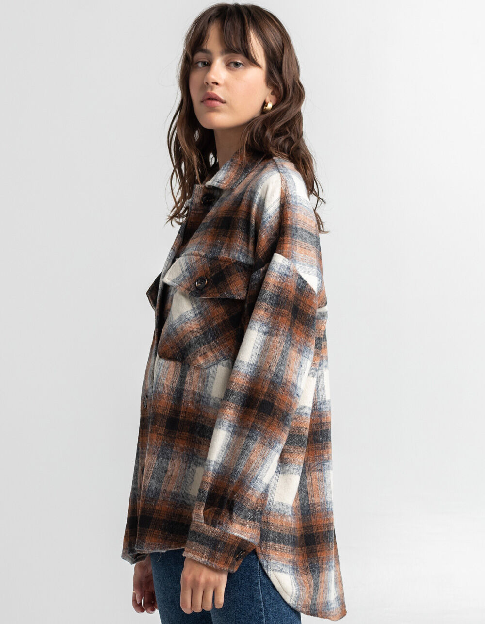 TIMING Plaid Shacket BRWCO Tillys