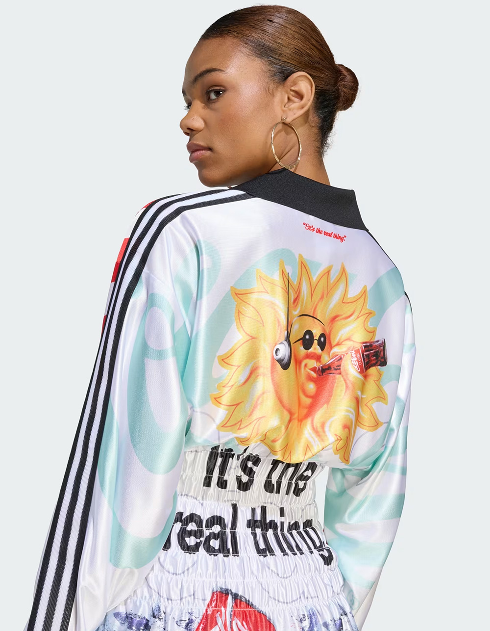 ADIDAS Originals x Coca-Cola Mash Up Womens Smocked Jersey - WHITE/MULTI