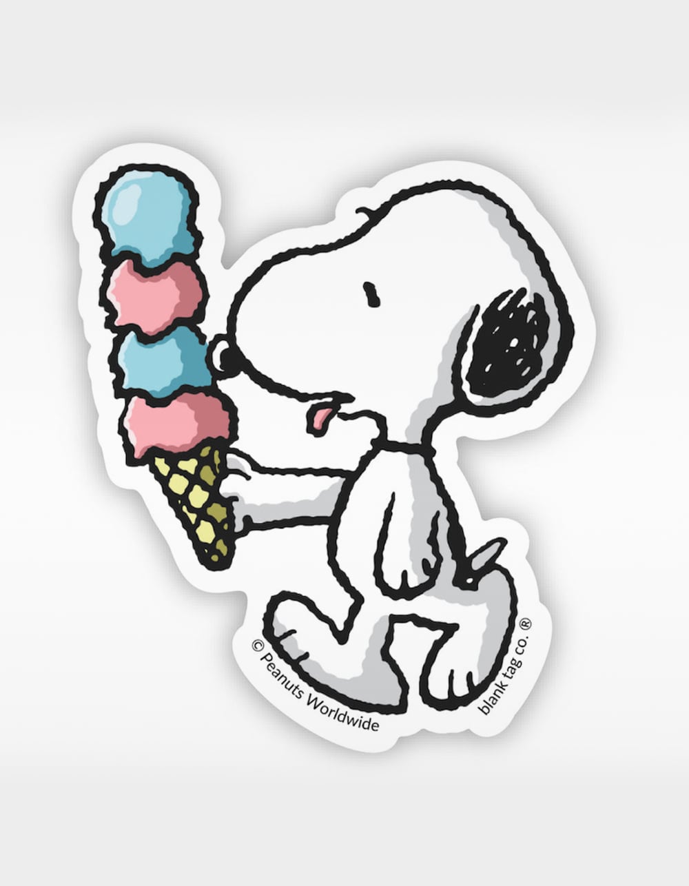 BLANK TAG CO. Peanuts Snoopy Eating Ice Cream Sticker - MULTI