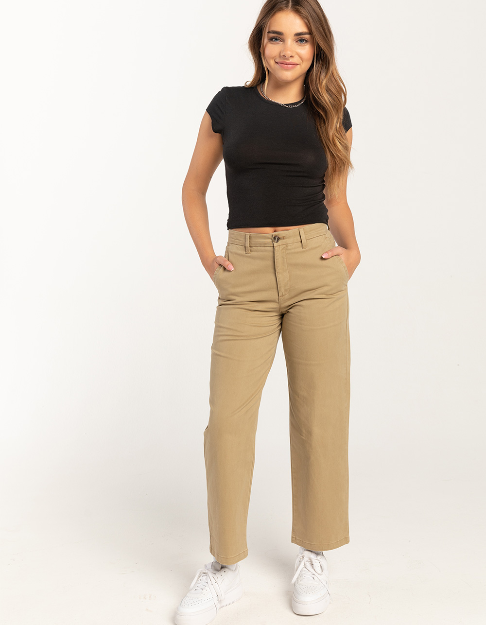 DOCKERS Weekend High Rise Womens Chino Pants - KHAKI - 27 | Tillys